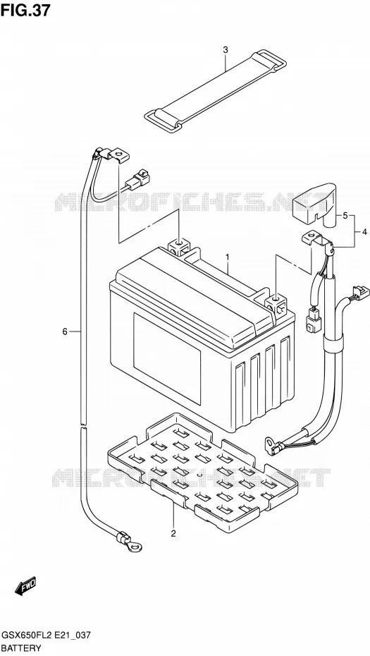 BATTERIE (GSX650FUAL2 E21) Suzuki MOTO 650 GSX-F 2013  GSX650FAL2(E21)