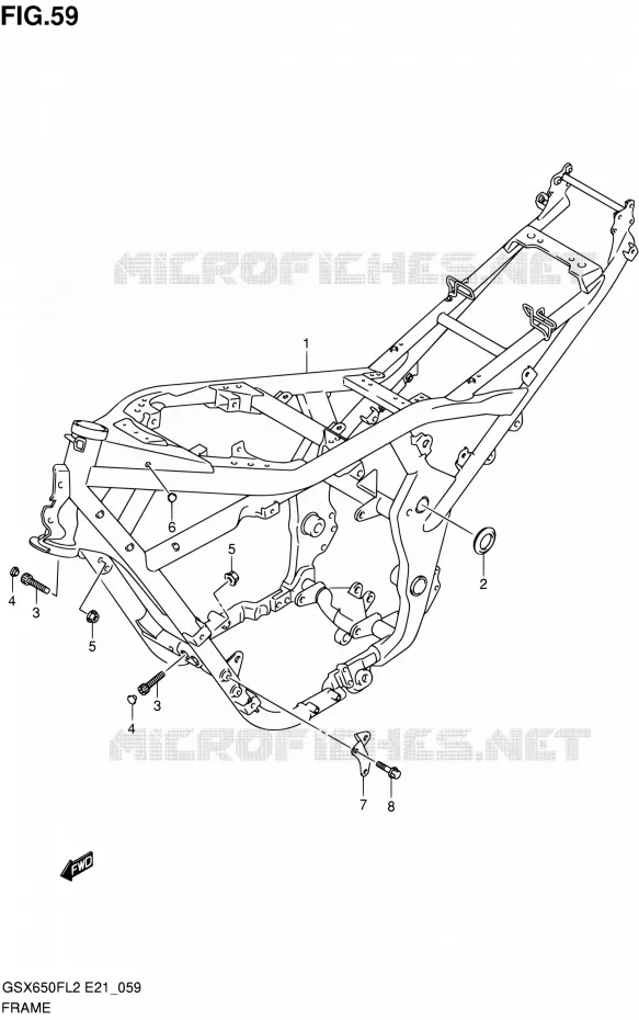 CADRE Suzuki MOTO 650 GSX-F 2015  GSX650FAL2(E21)