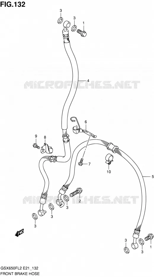 DURITE DE FREIN AVANT (GSX650FL2 E24) Suzuki MOTO 650 GSX-F 2015  GSX650FAL2(E21)