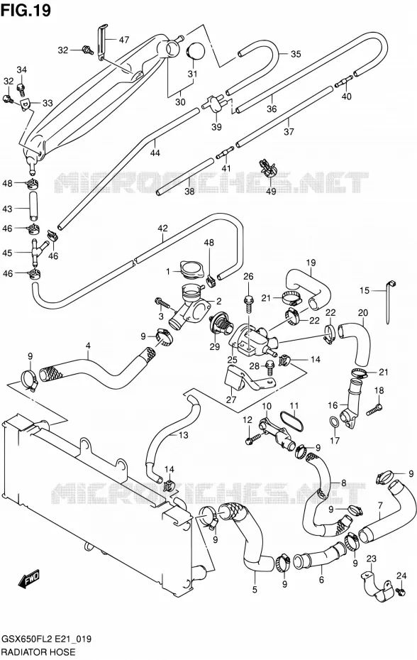 DURITE DE RADIATEUR Suzuki MOTO 650 GSX-F 2012  GSX650FAL2(E21)