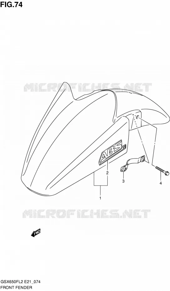 GARDE BOUE AVANT (GSX650FAL2 E21) Suzuki MOTO 650 GSX-F 2013  GSX650FAL2(E21)