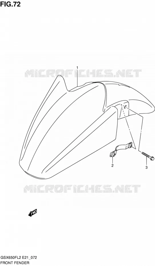 GARDE BOUE AVANT (GSX650FUL2 E21) Suzuki MOTO 650 GSX-F 2012  GSX650FAL2(E21)