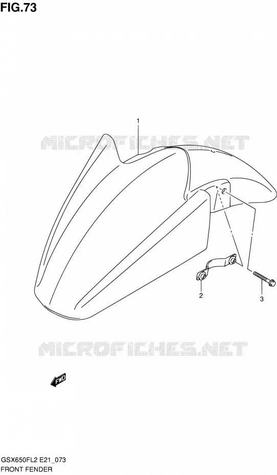 GARDE BOUE AVANT (GSX650FUL2 E24) Suzuki MOTO 650 GSX-F 2013  GSX650FAL2(E21)