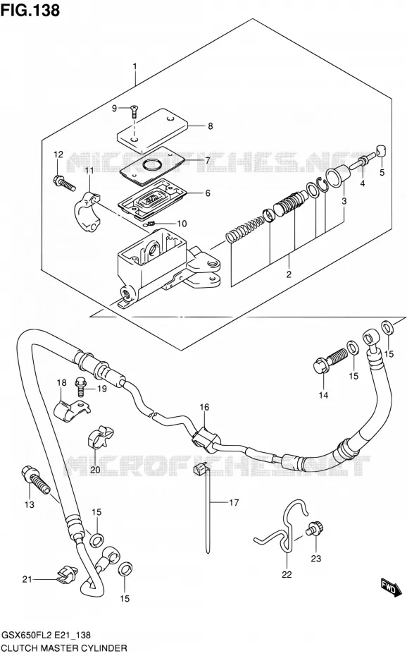 MAITRE CYLINDRE D'EMBRAYAGE Suzuki MOTO 650 GSX-F 2013  GSX650FAL2(E21)