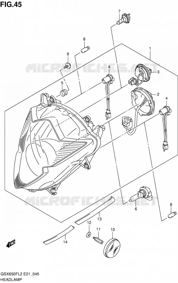 PHARE (GSX650FL2 E24) Suzuki MOTO 650 GSX-F 2013  GSX650FAL2(E21)