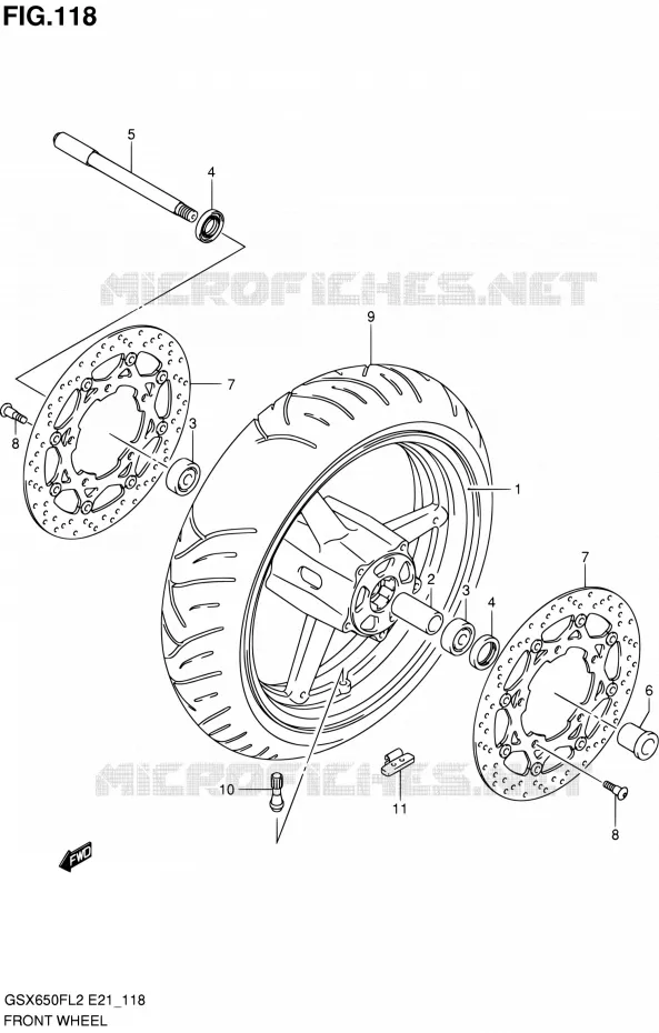 ROUE AVANT (GSX650FL2 E24) Suzuki MOTO 650 GSX-F 2014  GSX650FAL2(E21)