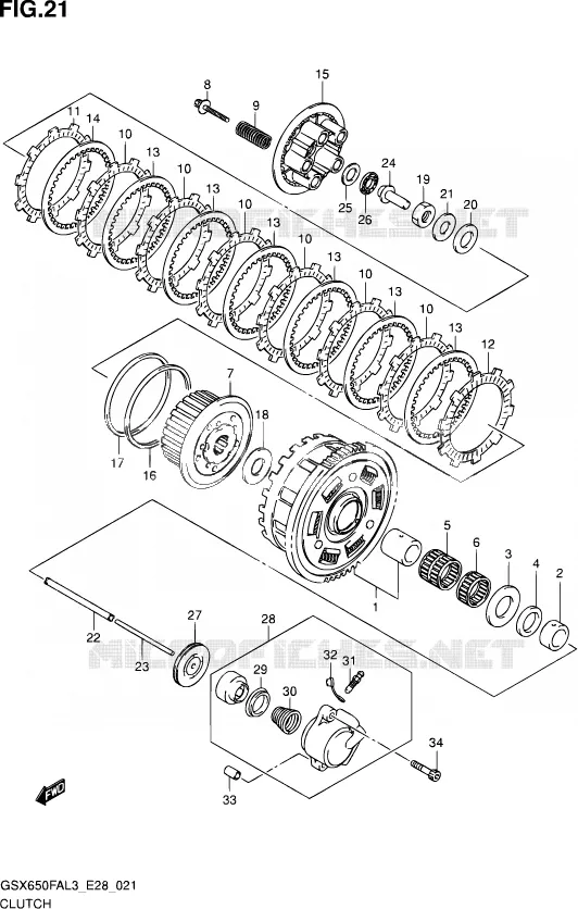 EMBRAYAGE Suzuki MOTO 650 GSX-F 2013  GSX650FA L3