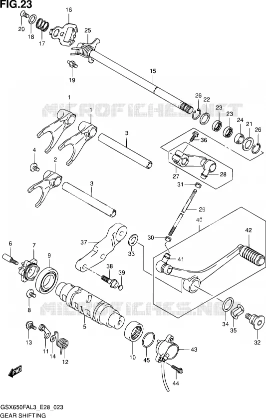 ENSEMBLE SELECTEUR DE VITESSES Suzuki MOTO 650 GSX-F 2013  GSX650FA L3