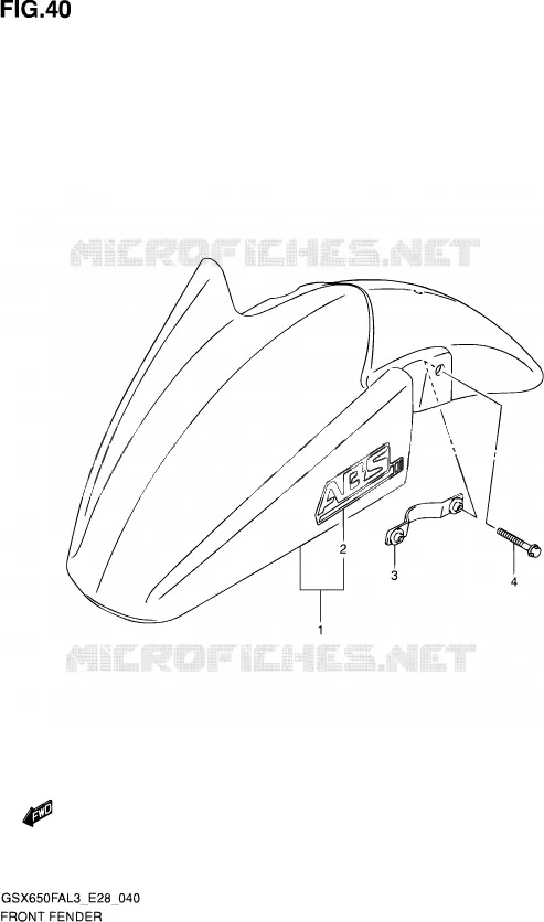 GARDE BOUE AVANT Suzuki MOTO 650 GSX-F 2013  GSX650FA L3