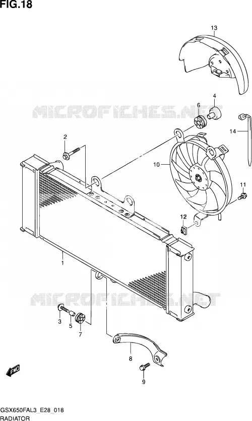 RADIATEUR Suzuki MOTO 650 GSX-F 2013  GSX650FA L3