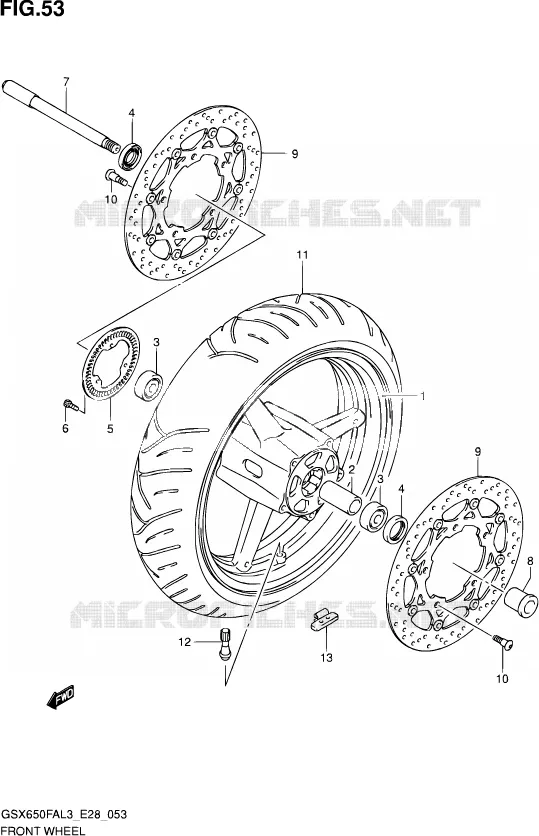 ROUE AVANT Suzuki MOTO 650 GSX-F 2013  GSX650FA L3
