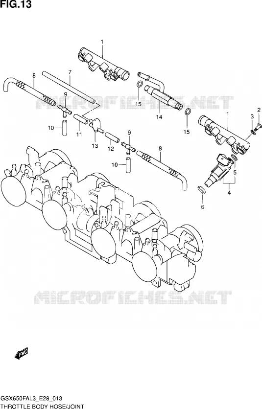 SYSTÈME D'INJECTION Suzuki MOTO 650 GSX-F 2013  GSX650FA L3
