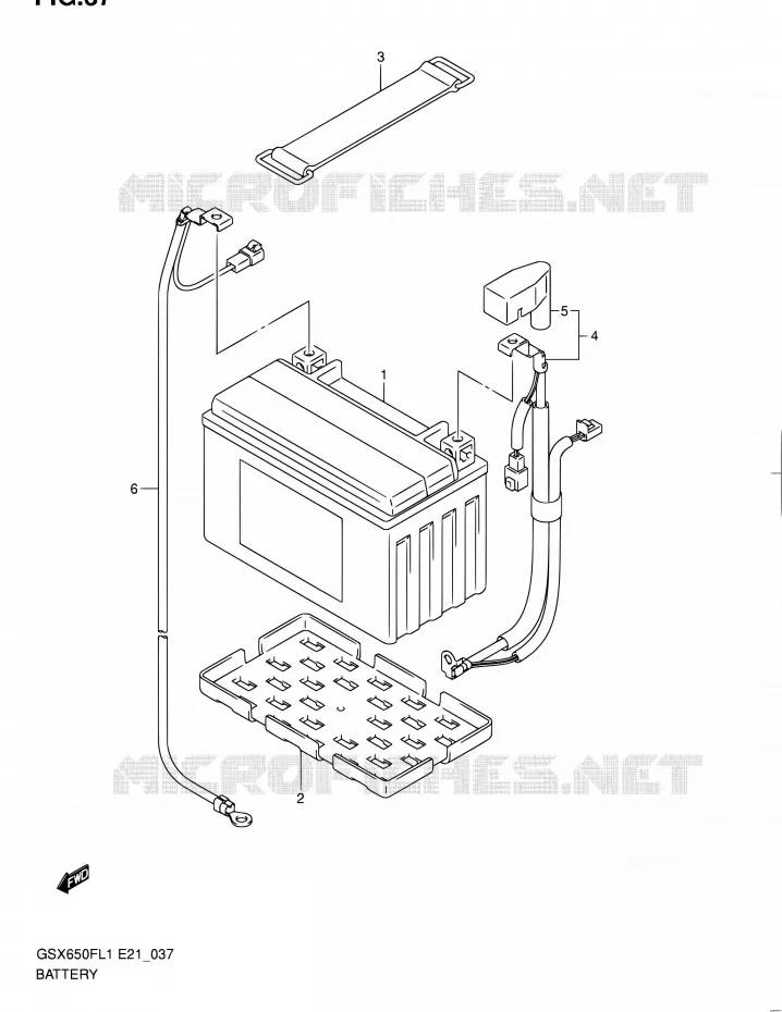 BATTERIE (GSX650FUAL1 E21) Suzuki MOTO 650 GSX-F 2011  GSX650FUL1(E24)