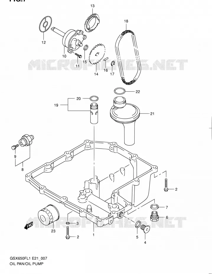 CARTER INFERIEUR - POMPE A HUILE Suzuki MOTO 650 GSX-F 2011  GSX650FUL1(E24)