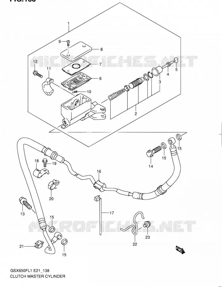 MAITRE CYLINDRE D'EMBRAYAGE Suzuki MOTO 650 GSX-F 2011  GSX650FUL1(E24)