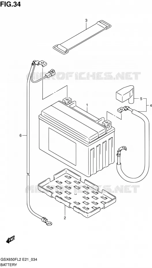 BATTERIE (GSX650FUL2 E21) Suzuki MOTO 650 GSX-F 2012  GSX650FUL2(E21)