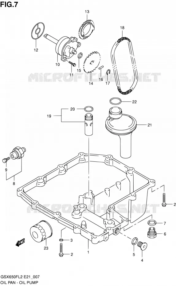 CARTER INFERIEUR - POMPE A HUILE Suzuki MOTO 650 GSX-F 2012  GSX650FUL2(E21)