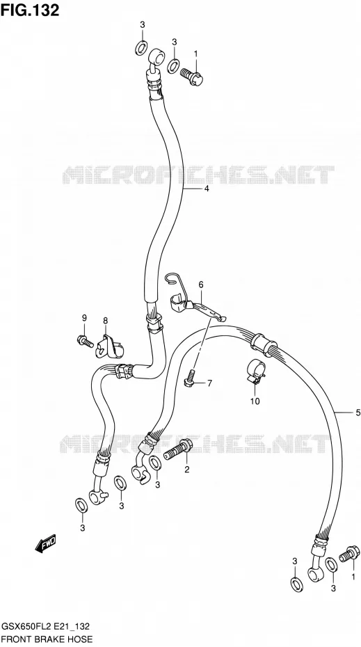 DURITE DE FREIN AVANT (GSX650FL2 E24) Suzuki MOTO 650 GSX-F 2012  GSX650FUL2(E24)