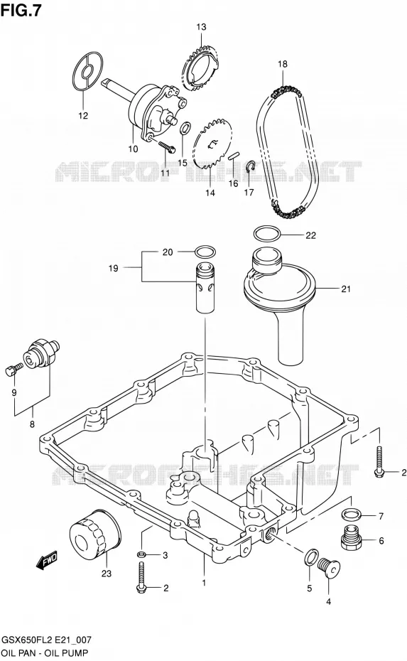 CARTER INFERIEUR - POMPE A HUILE Suzuki MOTO 650 GSX-F 2012  GSX650FUAL2(E21)