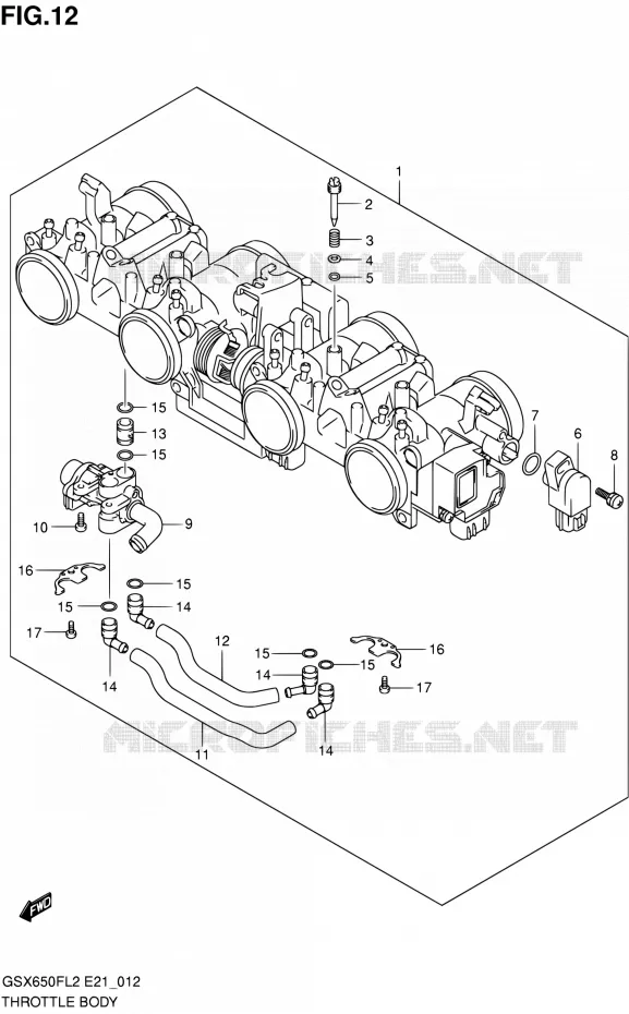 CORPS DE PAPILLON Suzuki MOTO 650 GSX-F 2012  GSX650FUAL2(E21)