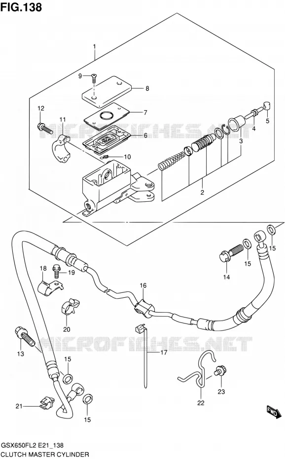 MAITRE CYLINDRE D'EMBRAYAGE Suzuki MOTO 650 GSX-F 2012  GSX650FUAL2(E21)