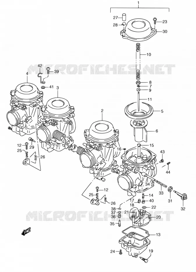 CARBURATEUR (MODELE K/L/M/N/P/R) Suzuki MOTO 750 GSX-F 1989  GSX750FK(E02)