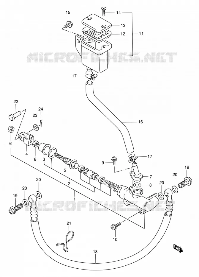 MAITRE CYLINDRE ARRIERE Suzuki MOTO 750 GSX-F 1990  GSX750FL(E02)