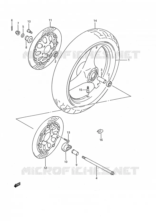 ROUE AVANT Suzuki MOTO 750 GSX-F 1994  GSX750F R (E03,E28,E33)