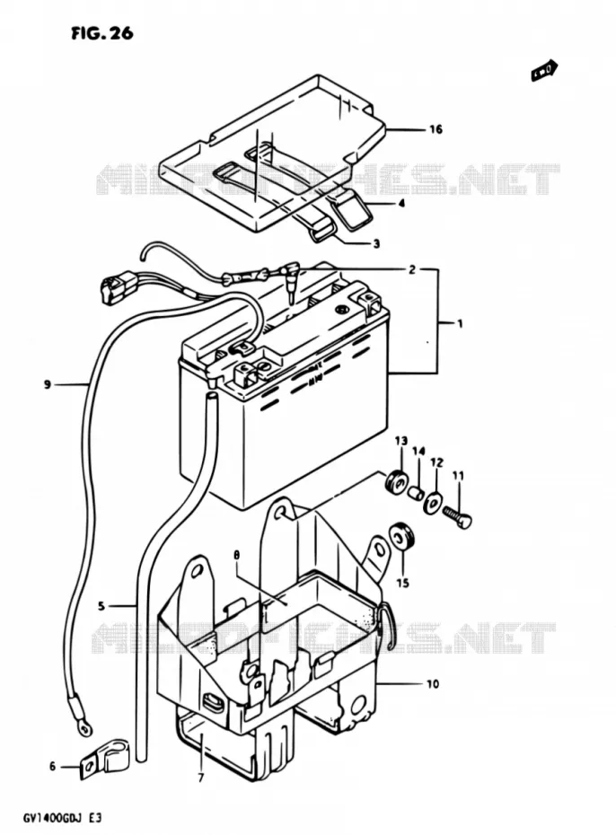 BATTERIE Suzuki MOTO 1400 CAVALCADE 1987  GV1400GD H/GV1400GC H
