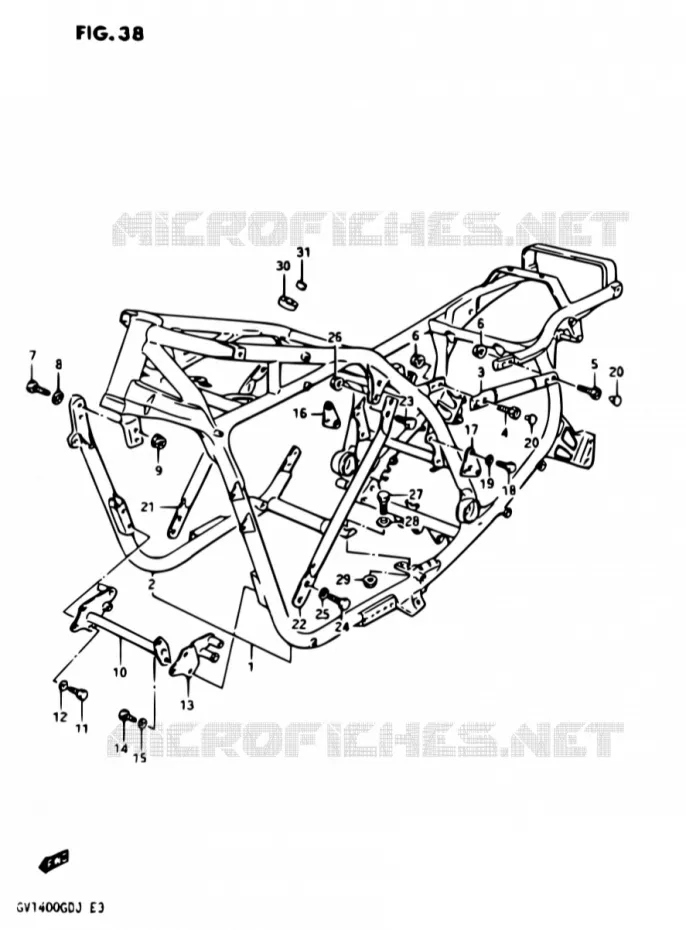CADRE Suzuki MOTO 1400 CAVALCADE 1987  GV1400GD H/GV1400GC H