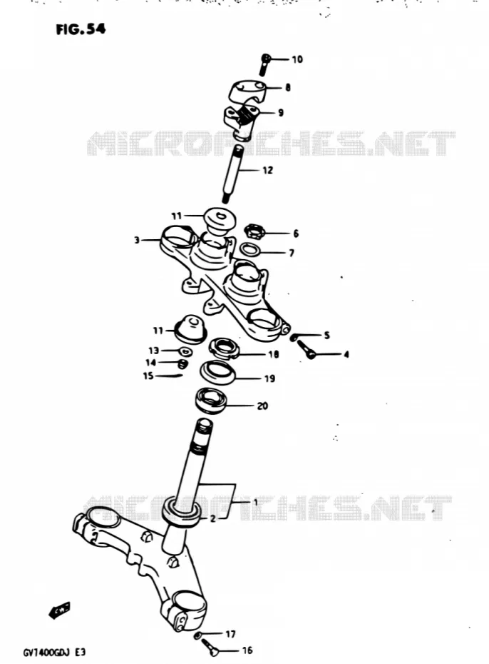 COLONNE DE DIRECTION Suzuki MOTO 1400 CAVALCADE 1987  GV1400GD H/GV1400GC H