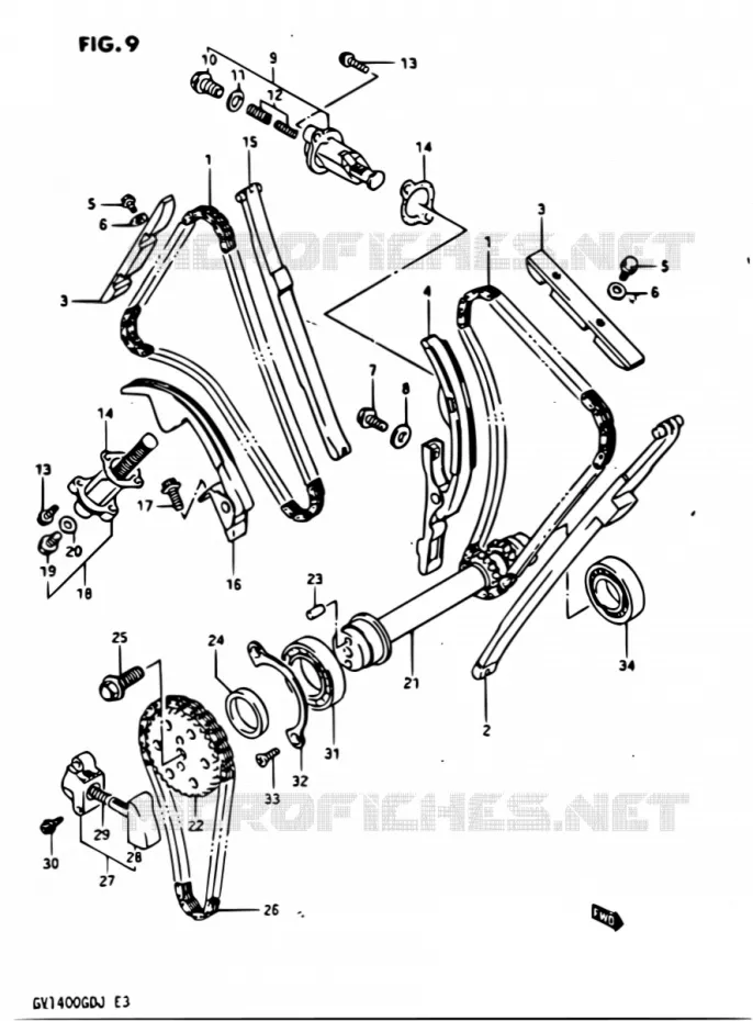 DISTRIBUTION Suzuki MOTO 1400 CAVALCADE 1987  GV1400GD H/GV1400GC H