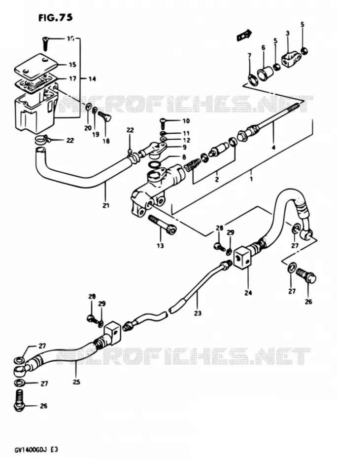 MAITRE CYLINDRE ARRIERE Suzuki MOTO 1400 CAVALCADE 1987  GV1400GD H/GV1400GC H