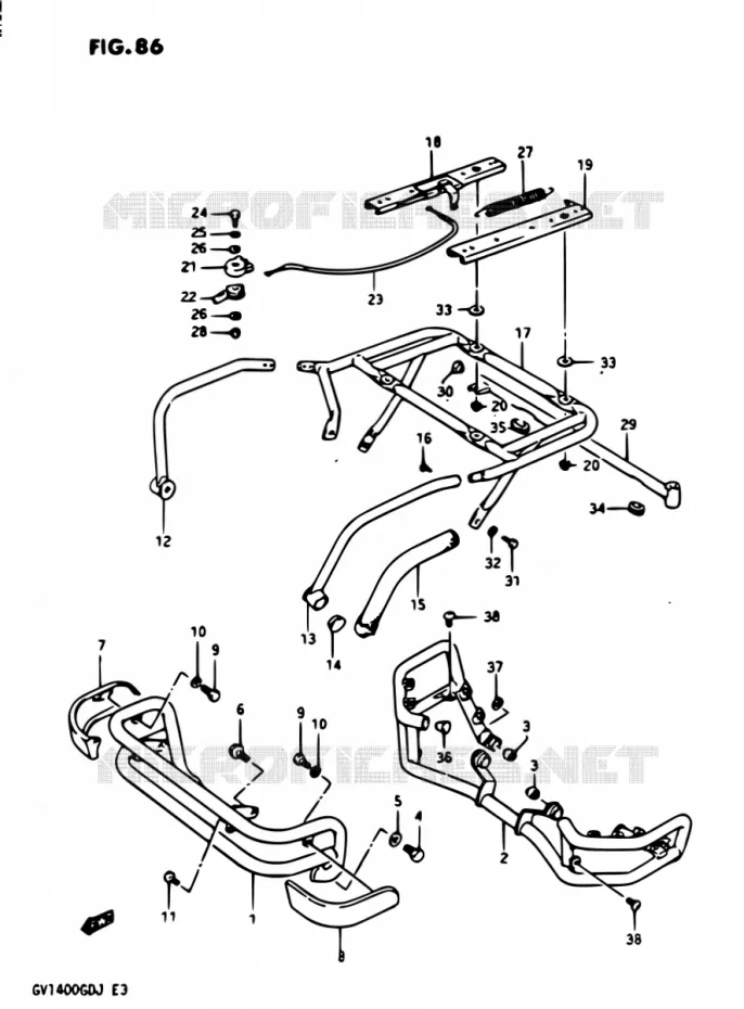 PARE-CHOC NO.2 Suzuki MOTO 1400 CAVALCADE 1987  GV1400GD H/GV1400GC H