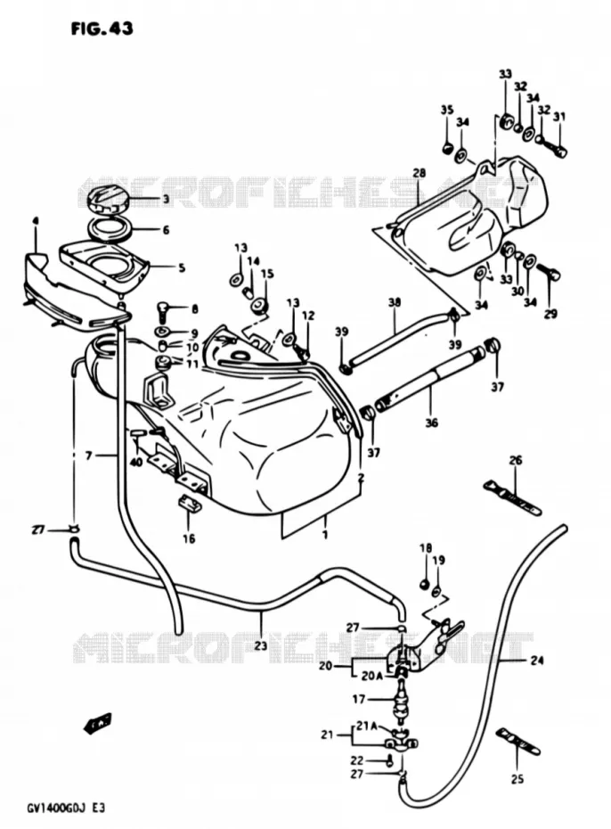 RESERVOIR D'ESSENCE Suzuki MOTO 1400 CAVALCADE 1987  GV1400GD H/GV1400GC H