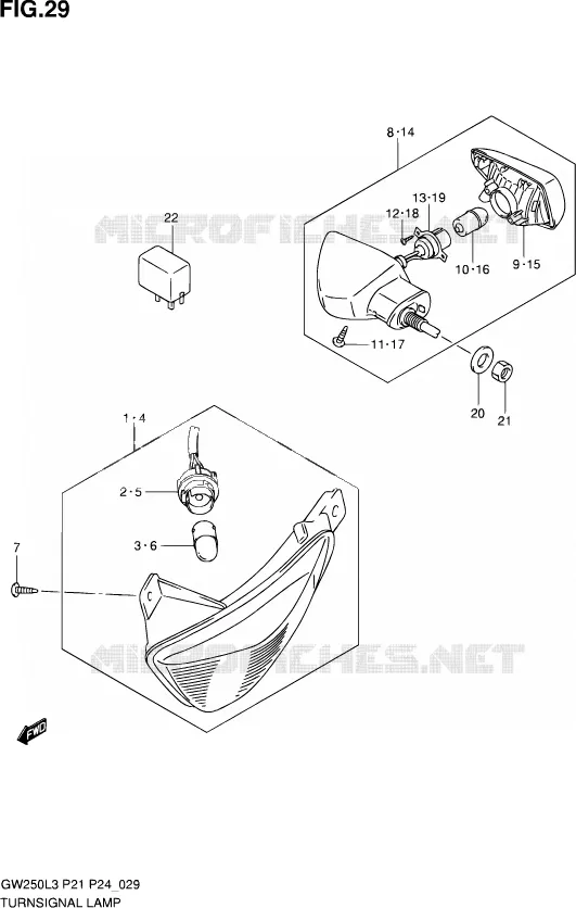 CLIGNOTANTS Suzuki MOTO 250 INAZUMA 2014  GW250 L3 (P21)