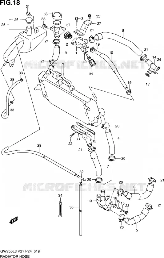 DURITE DE RADIATEUR Suzuki MOTO 250 INAZUMA 2012  GW250 L3 (P21)