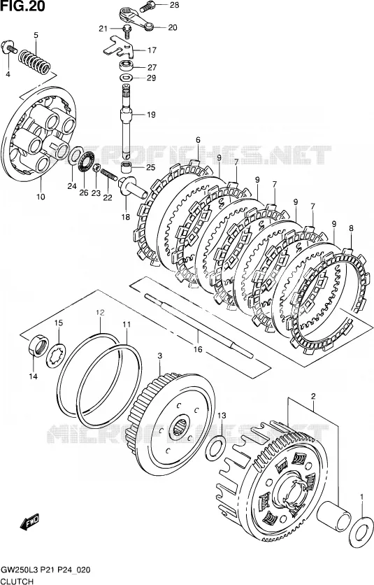 EMBRAYAGE Suzuki MOTO 250 INAZUMA 2012  GW250 L3 (P21)