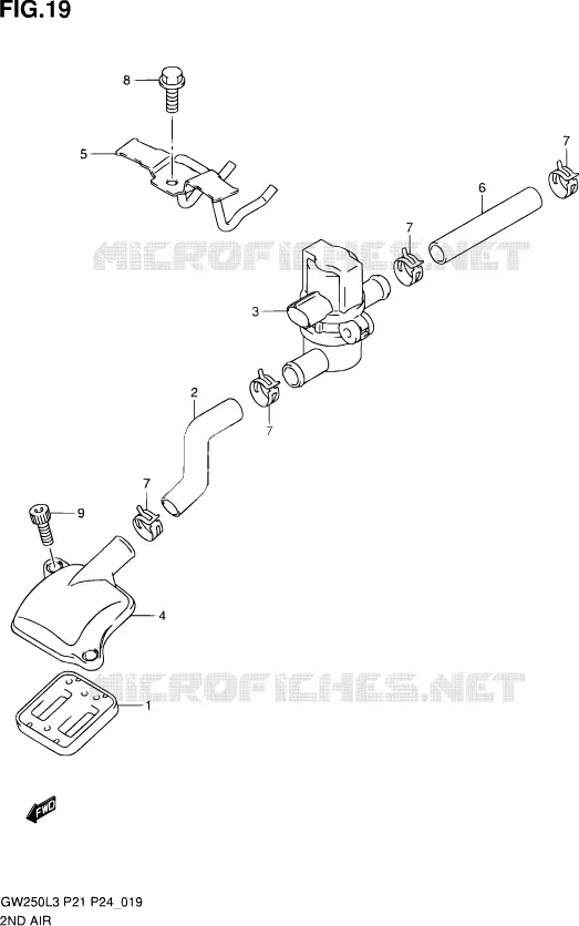 SYSTEME RECYCLAGE GAZ ECHAPPEMENT Suzuki MOTO 250 INAZUMA 2013  GW250 L3 (P24)
