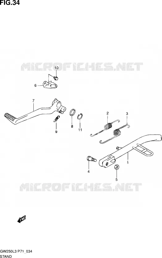 BEQUILLE Suzuki MOTO 250 INAZUMA 2013  GW250 L3 (P71)