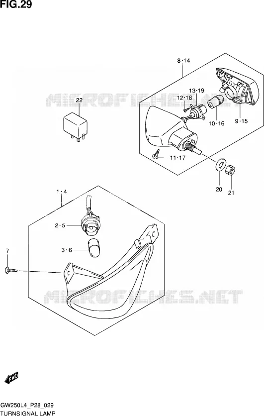 CLIGNOTANTS Suzuki MOTO 250 INAZUMA 2014  GW250 L4 (P28)