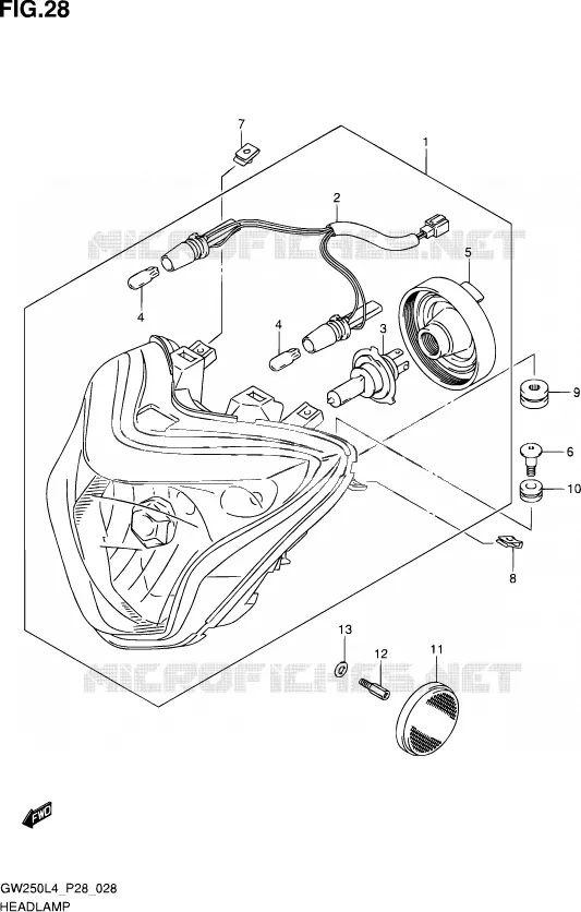 PHARE Suzuki MOTO 250 INAZUMA 2014  GW250 L4 (P28)