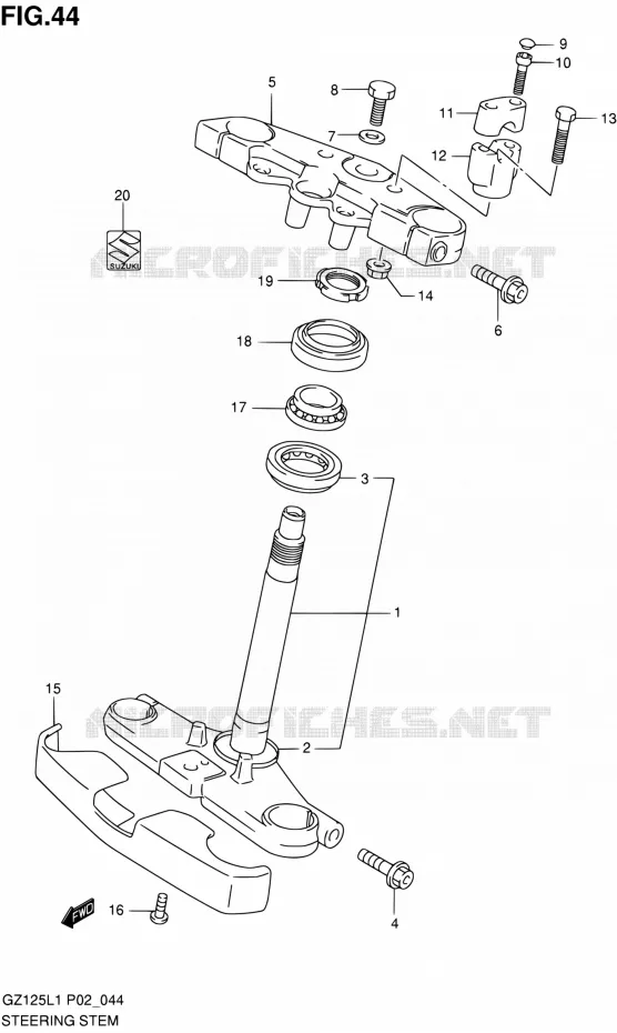 COLONNE DE DIRECTION Suzuki MOTO 125 MARAUDER 2011  GZ125L1(E02)