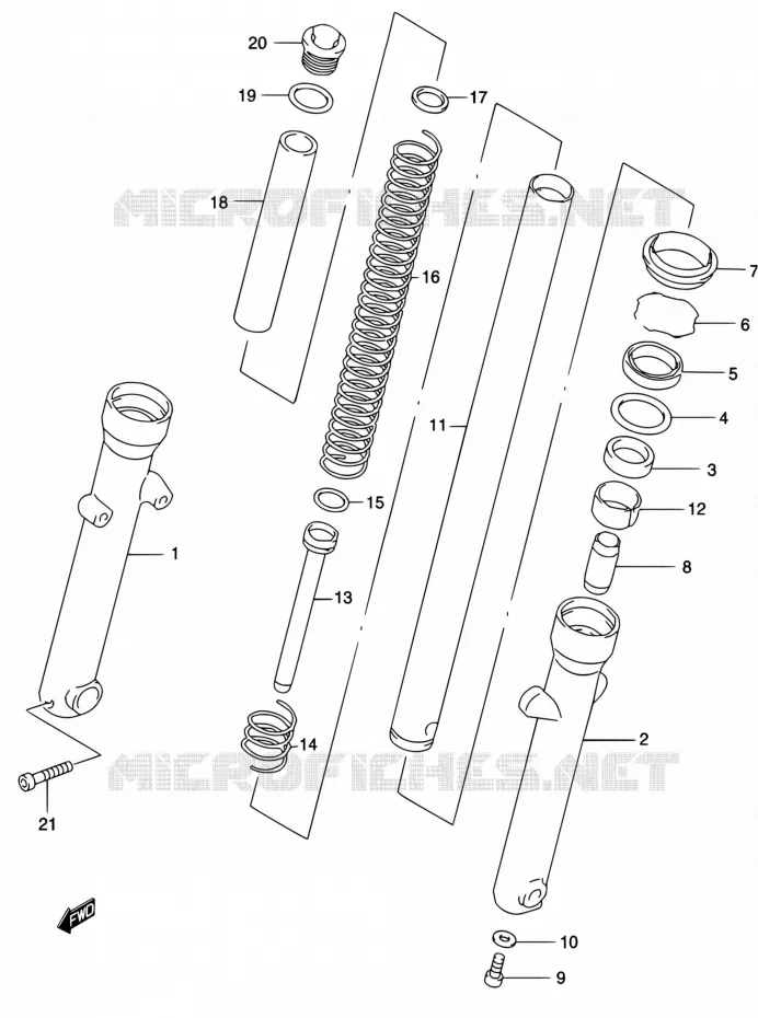 FOURCHE Suzuki MOTO 250 MARAUDER 2003  GZ250 K3 (E03,E28,E33)