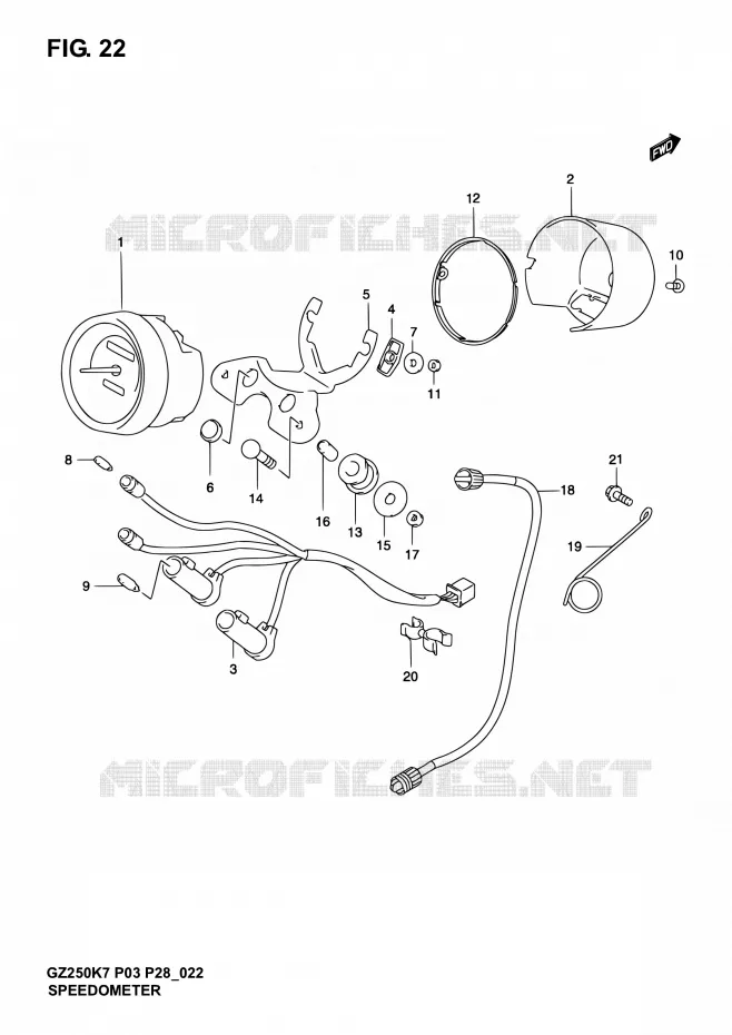 COMPTEUR Suzuki MOTO 250 MARAUDER 2005  GZ250K5(E03,E28,E33)