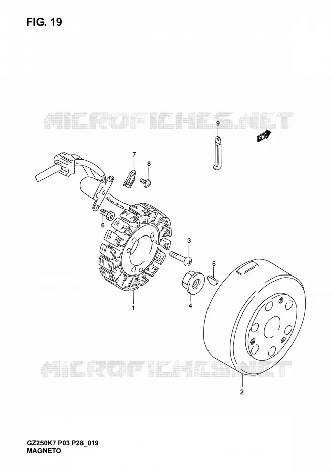 ALLUMAGE ROTOR - STATOR Suzuki MOTO 250 GZ 2007  GZ250K7(E03,E28,E33)