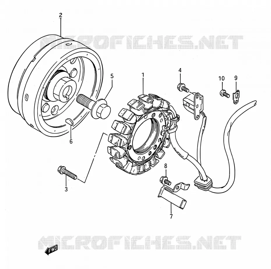 ALLUMAGE ROTOR - STATOR Suzuki MOTO 650 BOULEVARD 1993  LS650 P (E03,E28,E33)