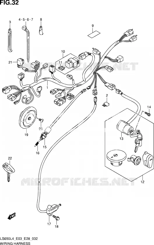 FAISCEAU ELECTRIQUE (LS650L4 E33) Suzuki MOTO 650 SAVAGE 2014  LS650 L4