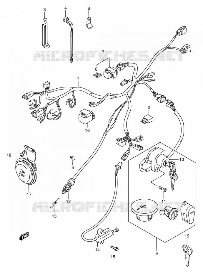 FAISCEAU ELECTRIQUE Suzuki MOTO 650 SAVAGE 1999  LS650PX(E22)