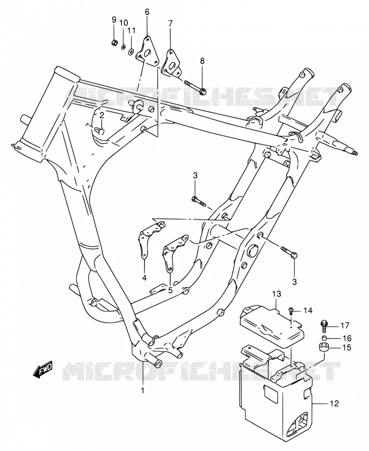 CADRE Suzuki MOTO 650 SAVAGE 2000  LS650P Y (E02,E04,E17,E18,E25,E53)